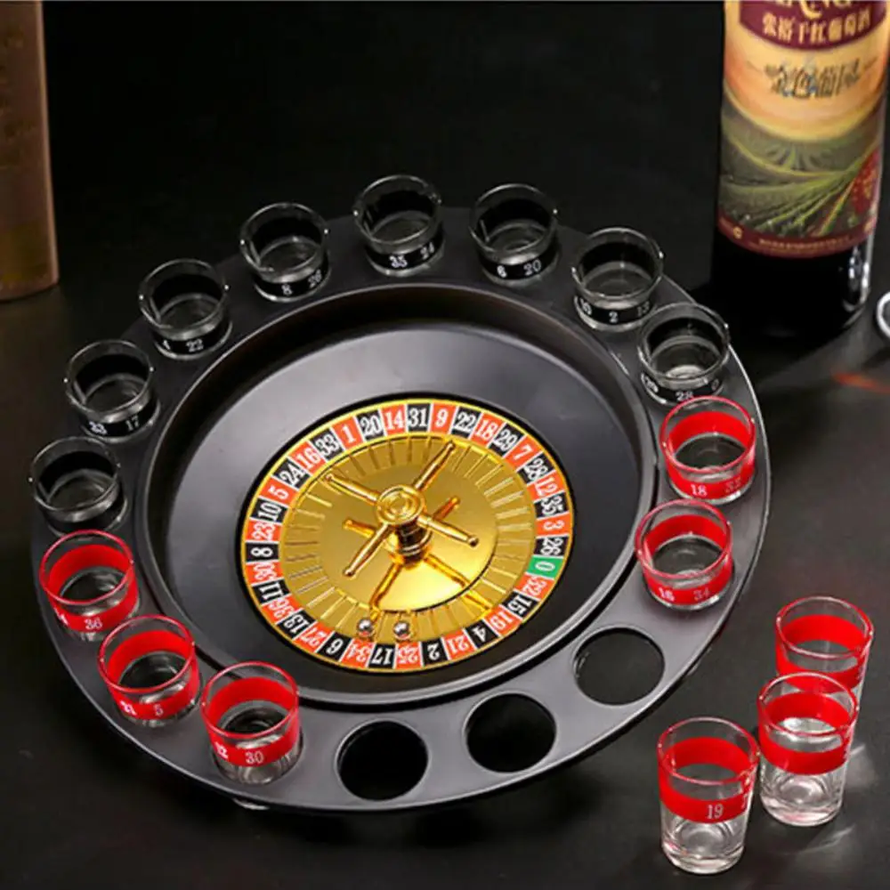 

Transparent Glass Bar Russian Turntable Shooting Glass Wine Cup 16 Hole Roulette Game Shot Glasses Bar Funny Tools Drinking Game