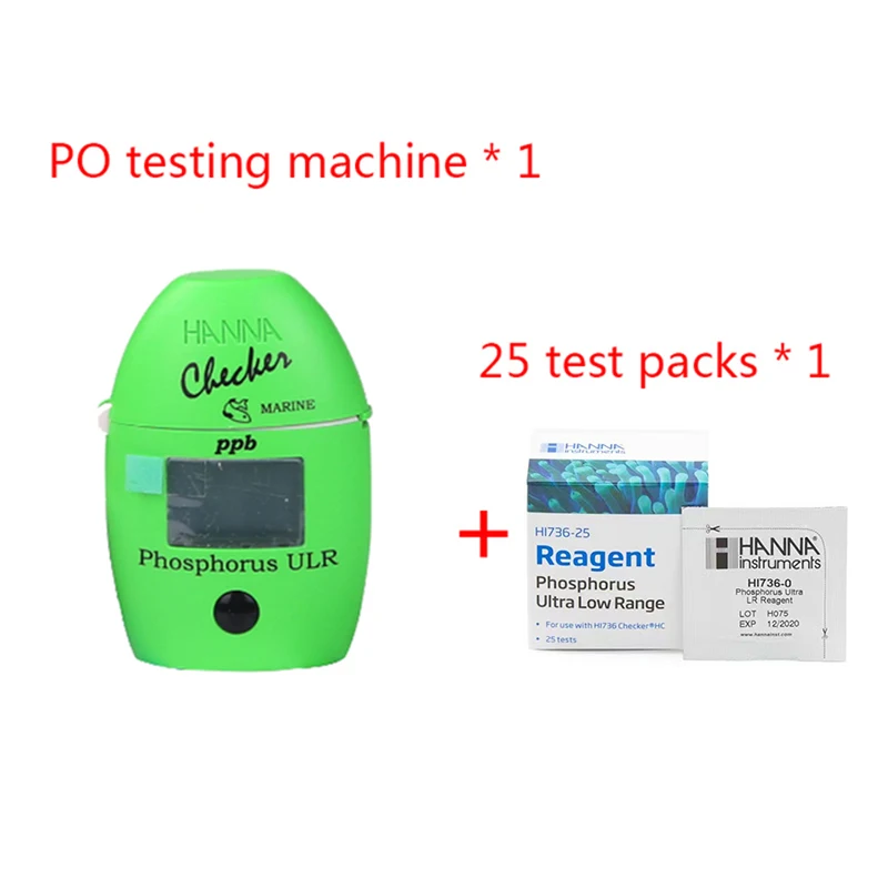 

HANNA HI736 Phosphate Tester Contains 31 Test Packs To Test Phosphate PO4 Concentration In Seawater Aquarium Reef Tank