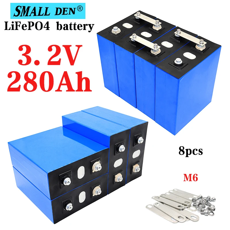 

Rechargeable 3.2V 280AH Lifepo4 Battery 12V 24V DIY Marine Golf Cart RV Solar Lithium Iron Phosphate Battery EU US Tax Included
