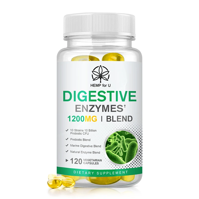 

HFU Digestive Enzymes Capsules Prebiotics Supplement Relieve Indigestion Vegan Formula for Better Digestion & Lactose Absorption