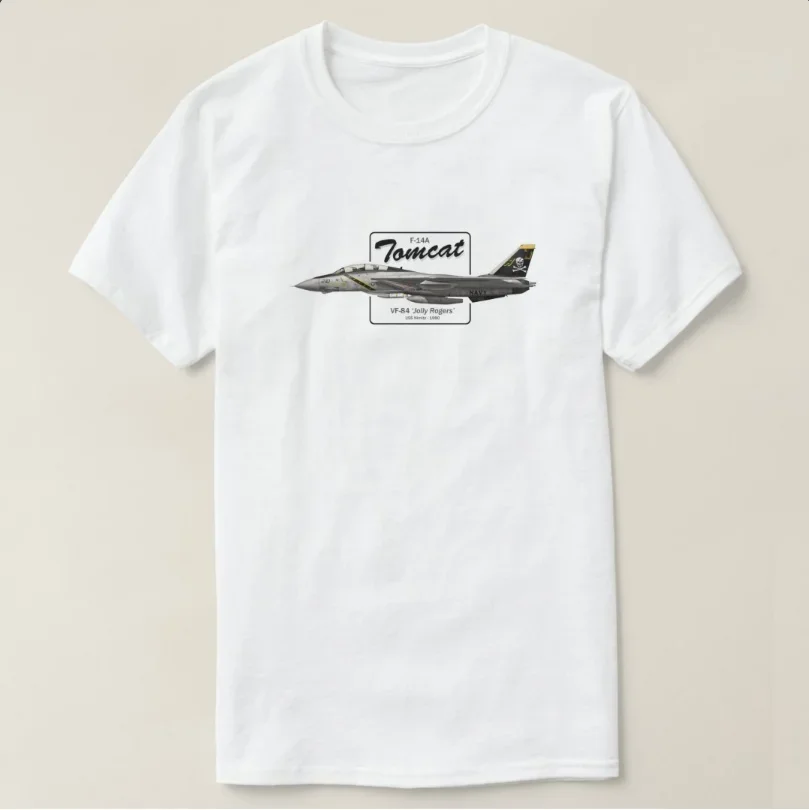 USS Nimitz VF-84 Jolly Rogers Squadron F-14A Tomcat футболка из 100% хлопка с круглым вырезом и коротким