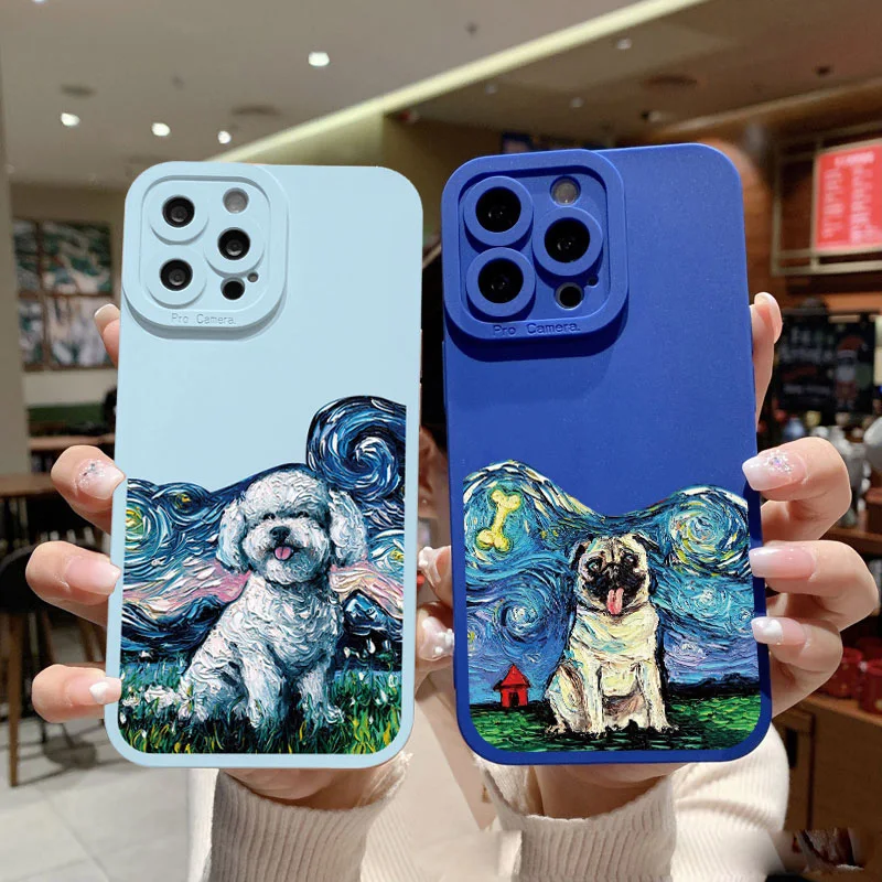 Чехлы для телефонов с художественной росписью мягкий силиконовый чехол iPhone 11 12 13