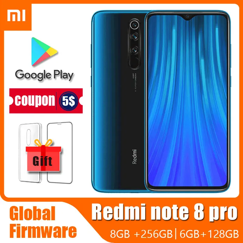 Xiaomi Redmi Note 8 Pro Smartphone，Android Cellphone Original Phone  ROM Global ROM version Mobil Phone (Random color)