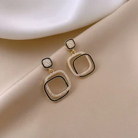 2022 new fashion joker temperament fine double drop earrings contracted senior geometric trend women earrings jewelry