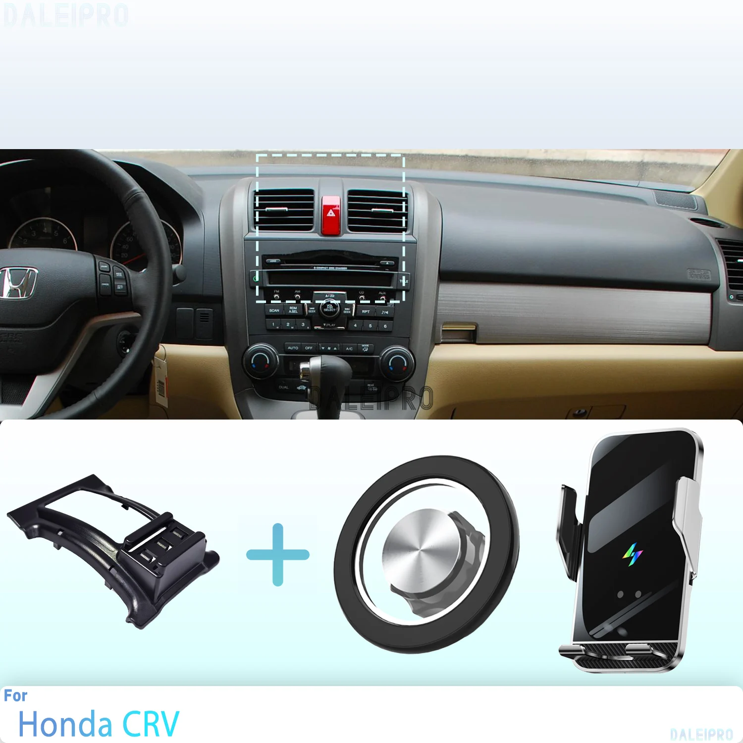 Фото Сделано для Mercedes для Honda CRV CR V CR-V 2007-2010 2011, держатель для телефона, автомобильное магнитное крепление для телефона, умное обнаружение, беспроводная зарядка №1