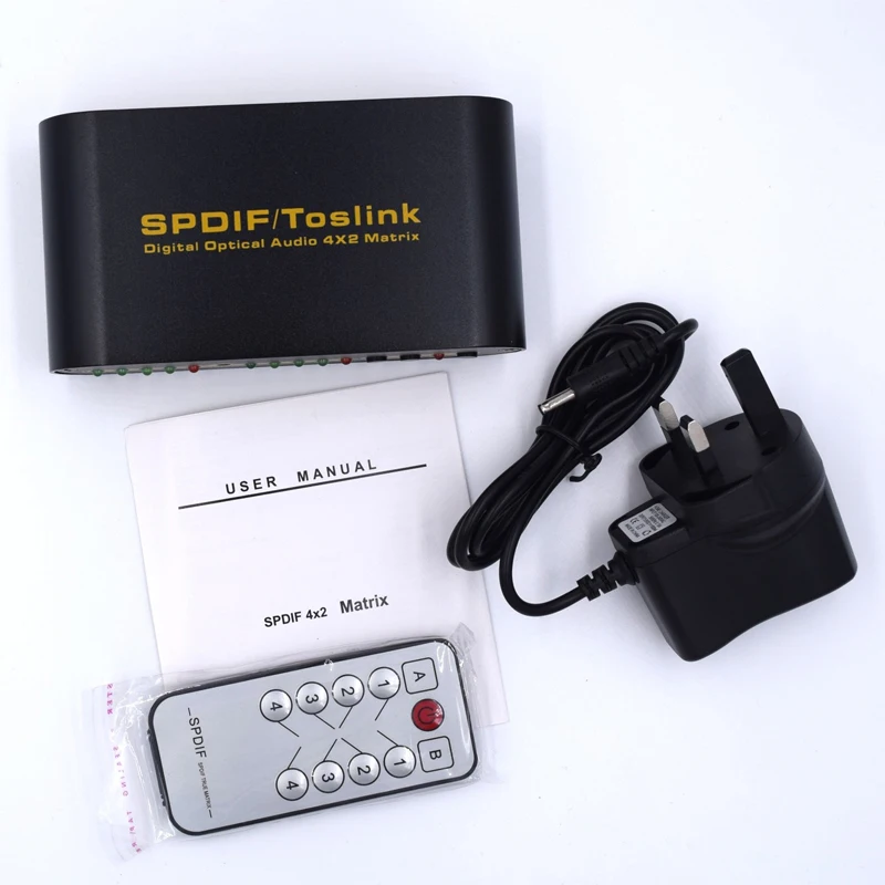 Оптическая цифровая аудиоматрица SPDIF 4 в 2 выхода переключатель/разветвитель 4x2