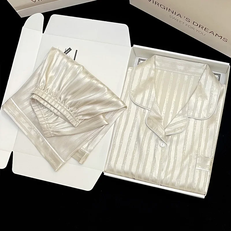 Пижамный комплект Женский из двух предметов одежда для сна искусственного шелка