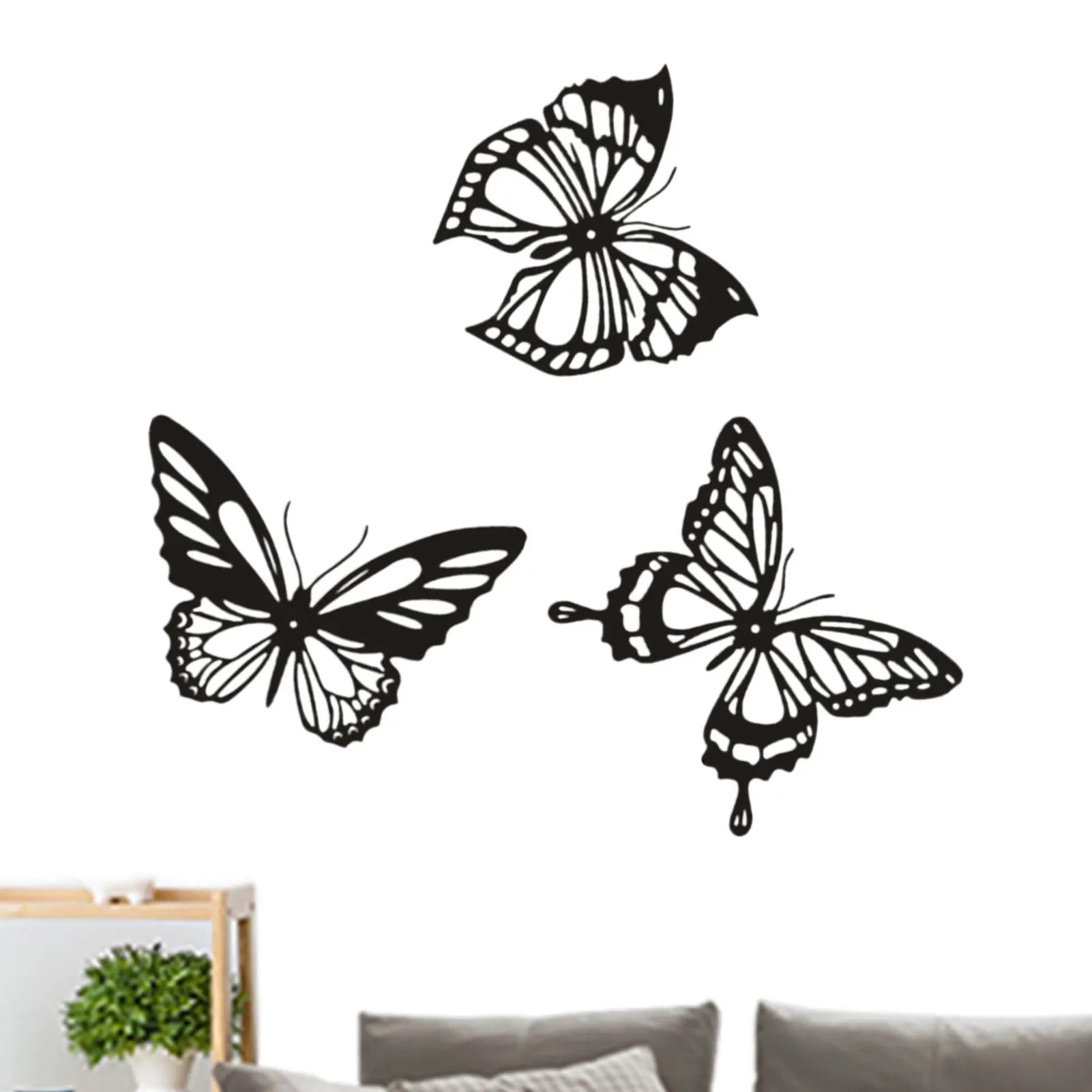 

3Pcs Butterfly Wall Art Butterfly Wall Art Sculpture Ings Decoration3D Nature Inspired Metal Butterfly DIY Decorative Wall Art