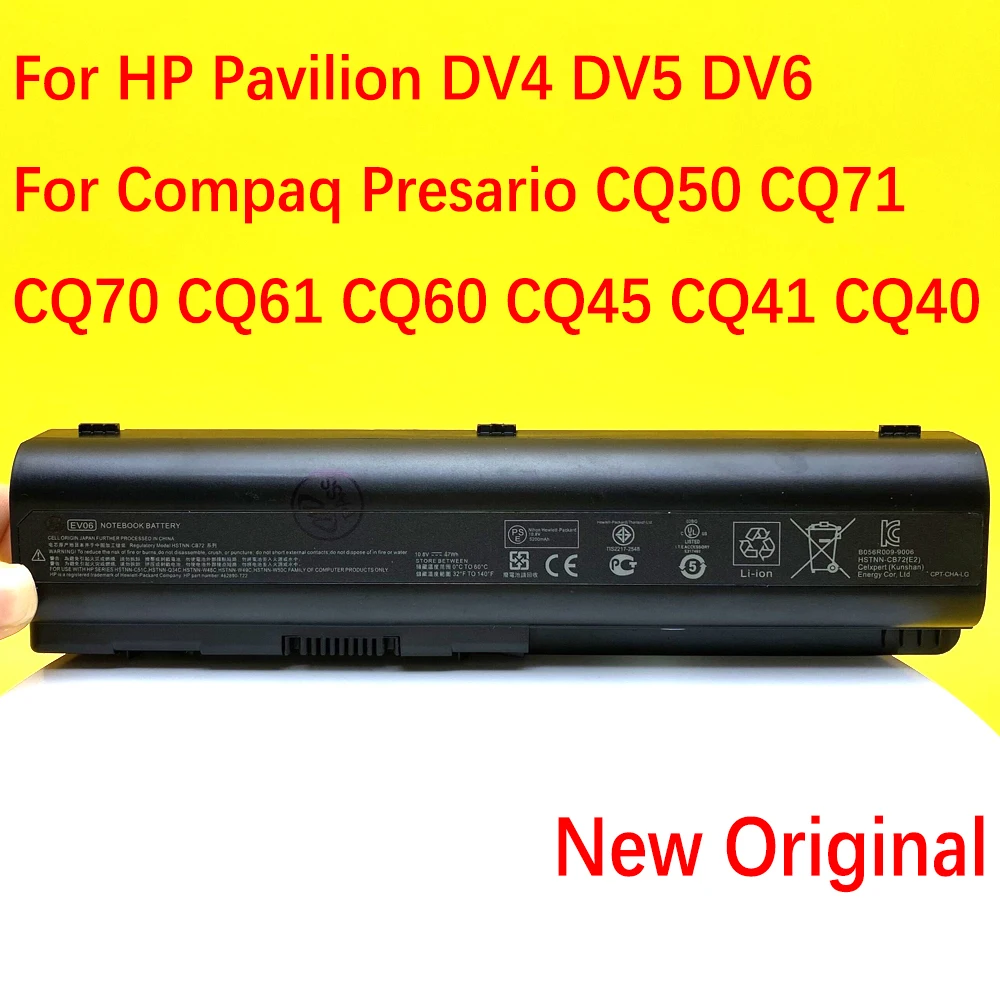 

EV06 New Laptop Battery For HP Pavilion DV4 DV5 DV6 For Compaq Presario CQ50 CQ71 CQ70 CQ61 CQ60 CQ45 CQ41 CQ40 HSTNN-LB73 10.8V