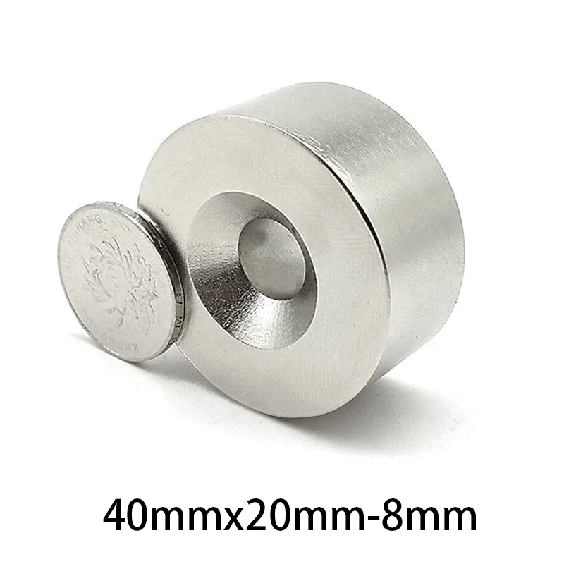 1/2/3/5PCS 40x20-8mm Countersunk Round NdFeB Neodymium Magnet Powerful Rare Earth Permanent Rare Earth Countersunk Hole Magnets