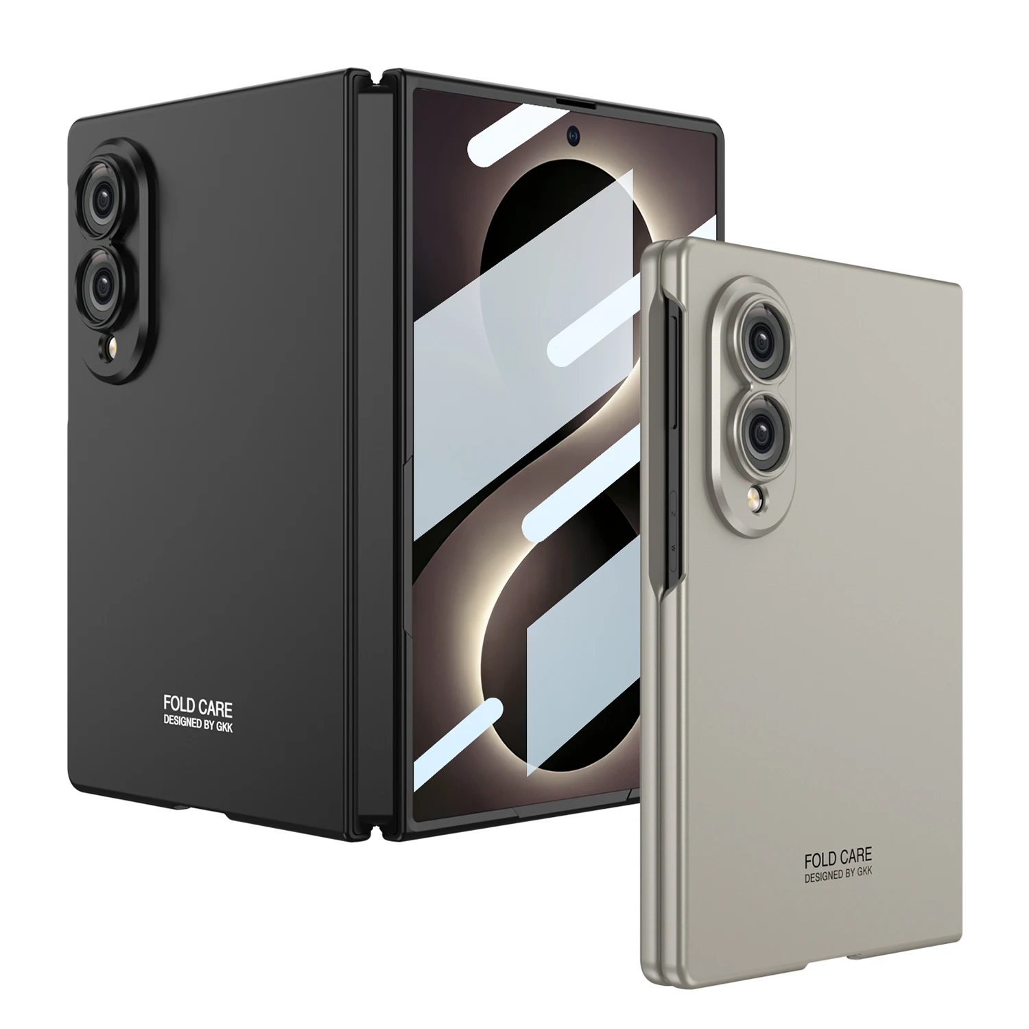 Фото Чехол для Samsung Galaxy Z Fold 8 с эффектом металлического покрытия, широкий защитный чехол с передней пленкой, задняя крышка для мобильного телефона с эффектом металла. №2