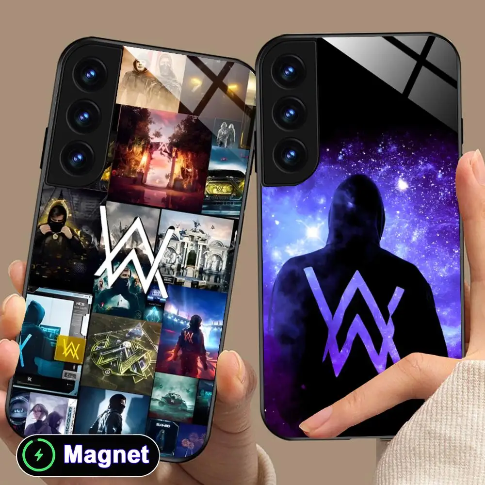 Фото Чехол для телефона DJ Alan Walker для Samsung Galaxy S26 S25 S24 S23 S22 S21 S20 Note20 Plus FE Ultra, стеклянный магнитный чехол №3