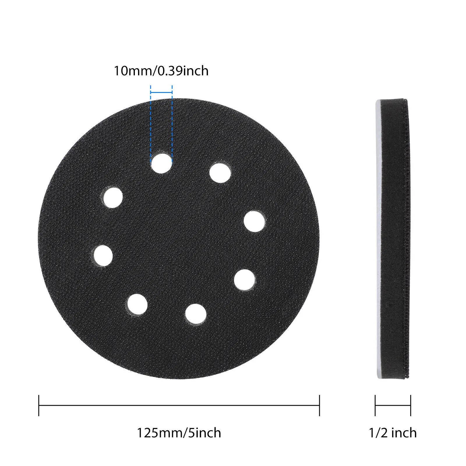 2 шт. 5 дюймов 125 мм 8 отверстий интерфейсная накладка на крючок и петля мягкая