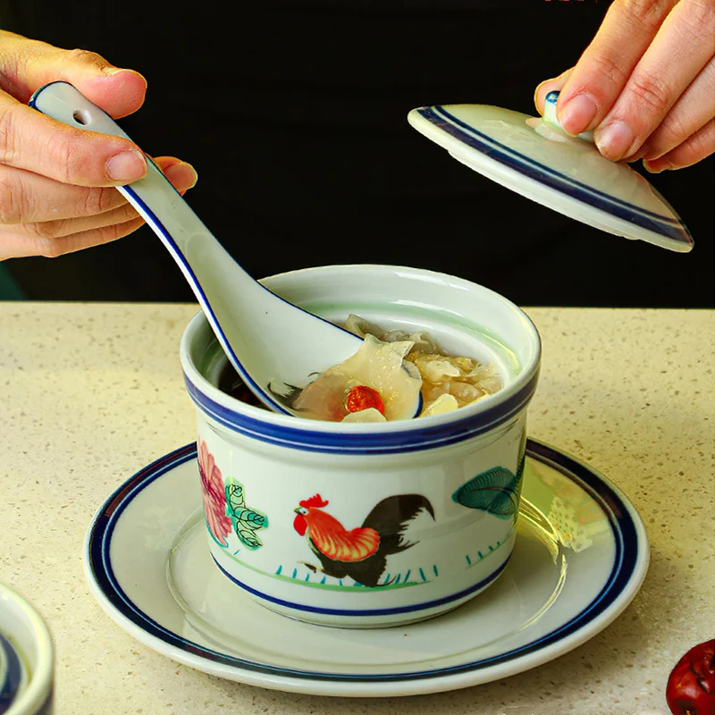 

Керамическая кастрюля для тушения, корейский кастрюля для петуха, супа с крышкой, маленькая кастрюля для супа, для ресторана, бытовая чашка ...