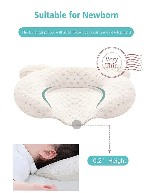 Baby Anti-bias Head Latex Stereotyped Pillow Newborn Protective Shaping Pillows Infant Travel Sleeping Cushion For 0-12 Month 4