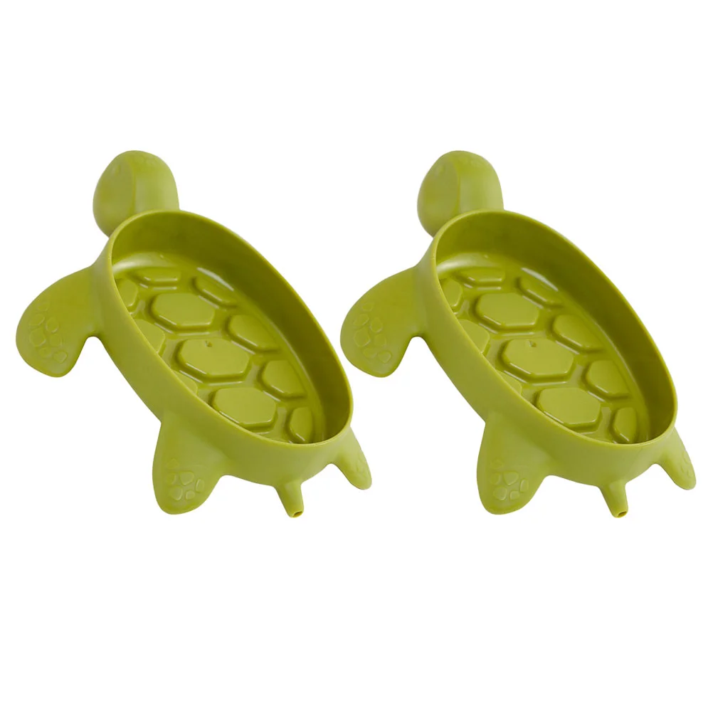 

2 Pcs Turtle Soap Dish Self Draining Tray Bathing Sponge Bar Holder Clean Body Lotion Rack Storage