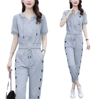 female clothing 2 piece sets womens outfits tracksuit short sleeve tops pants suits womens clothing summer 5xl j433
