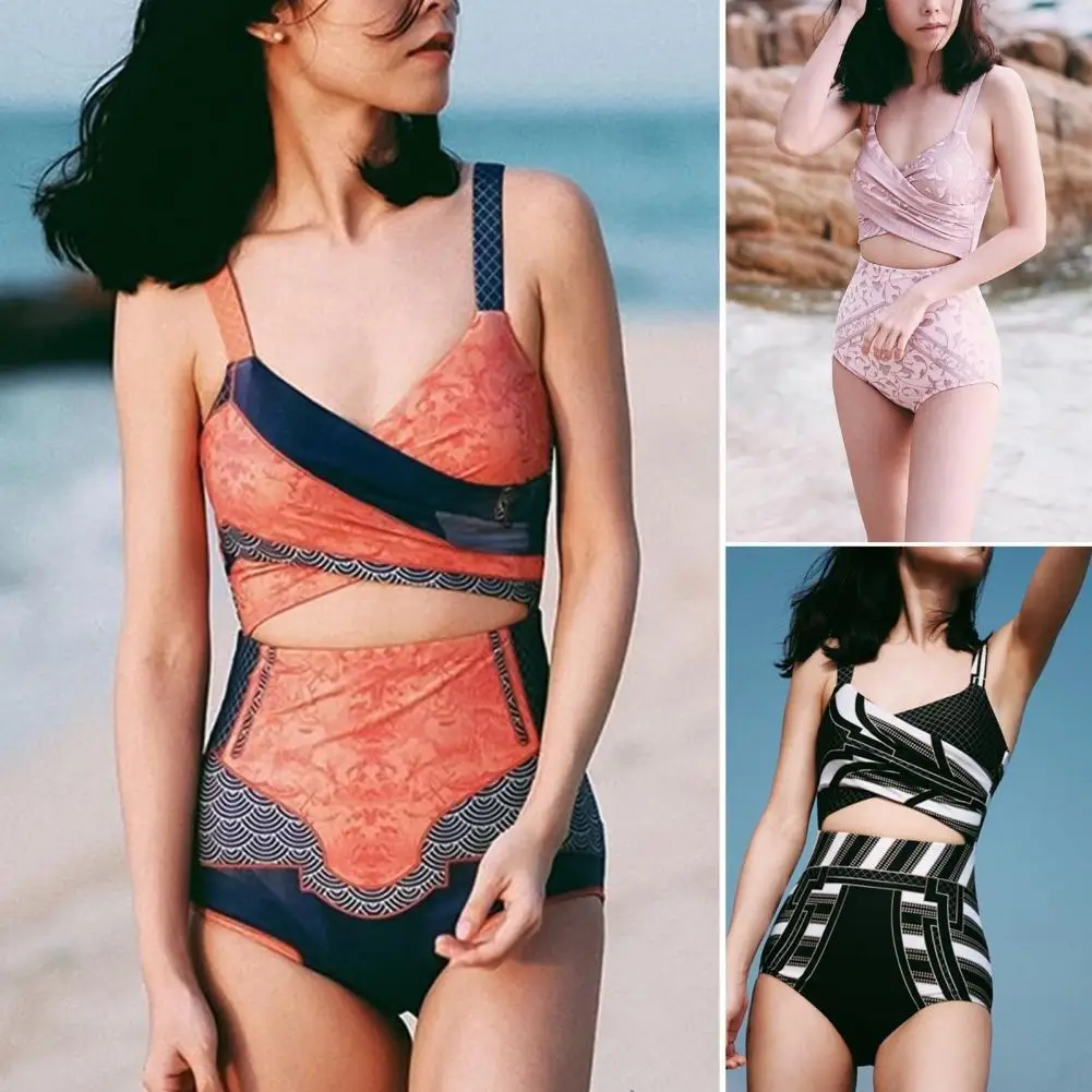 

Элегантный Повседневный женский купальник 3 цветов, Цельный купальник с нагрудной подушкой для отдыха