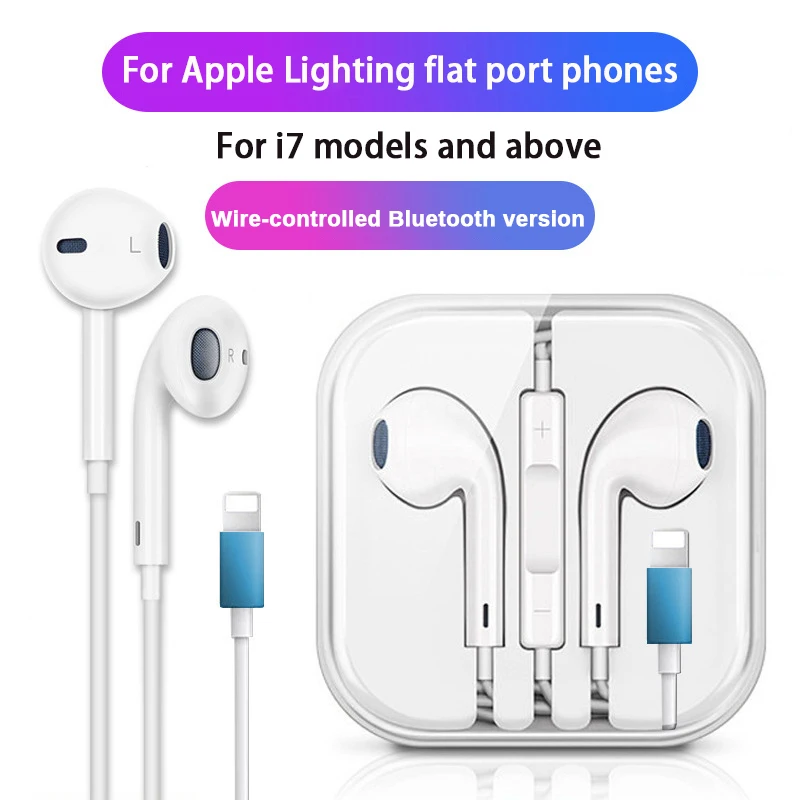 Наушники-вкладыши с подсветкой проводные наушники Bluetooth для IPhone 13 12 11 Pro XR XS Max Mini 7