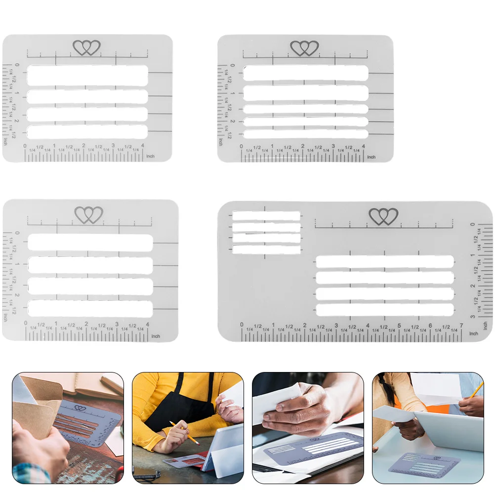 

4 Pcs Envelope Address Template Sewing Stencil Stencils Card Making Letter Pp Ruler Thank You Lettering Child Molds