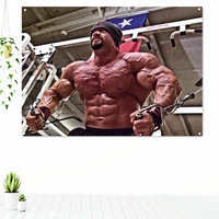 strong muscular man exercise motivational poster tapestry gym wall hanging bodybuilding yoga workout banner flag wall decoration