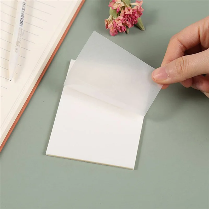 

400Pcs Transparent Sticky Notes-Waterproof Self-Adhesive Clear Sticky Notes for Reading,Home,Office,School (3X3In)