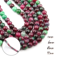 round spacer bead faceted imitation tourmaline natural loose stone beads jewelry accessories