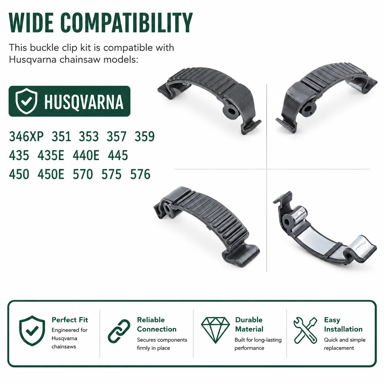 Фото 3x Защитные зажимы для цепи бензопилы Husqvarna 346XP 351 353 357 359 435 435E 440E 445 450 450E 570 575 576, замена 503894701 №3
