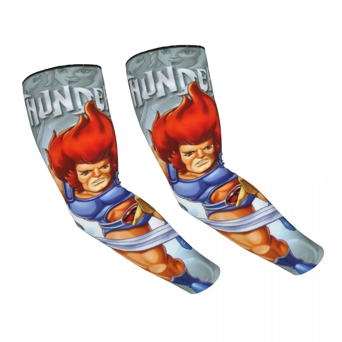 

Custom Cartoon Anime Thundercats Sun UV Protection Arm Sleeves Women Men Athletic Sports He Man Tattoo Cover Up for Cycling