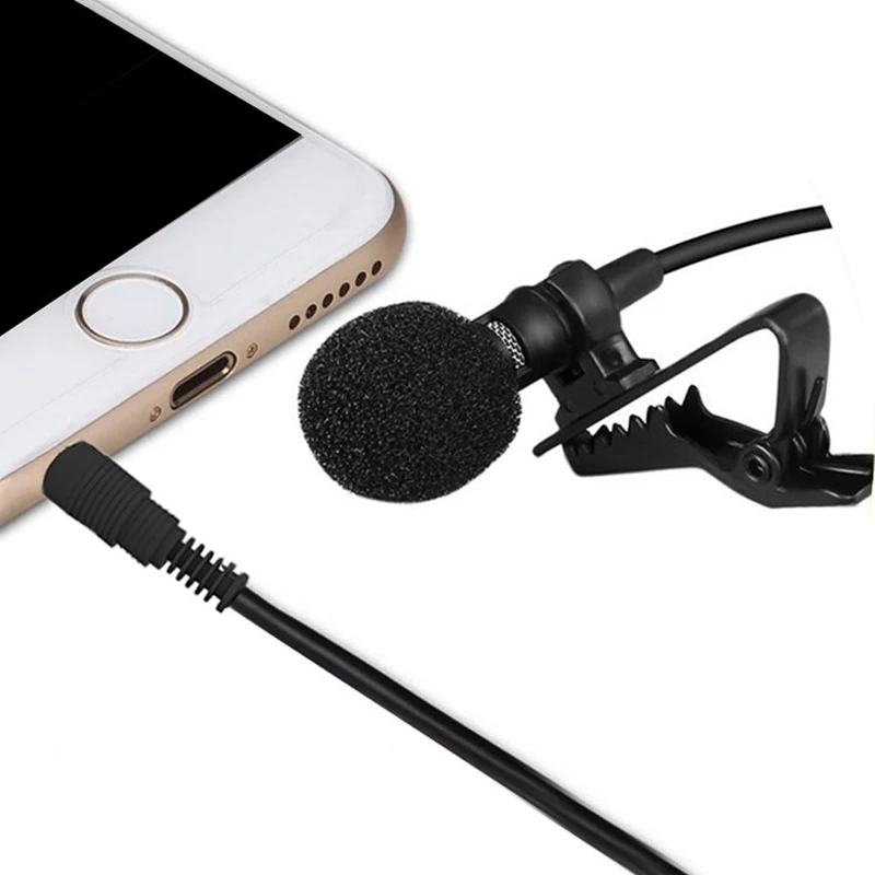 

Portable Clip-on Lapel Lavalier Microphone 3.5mm Jack Mikrofon Mini Wired Mic Condenser Microfono For Smartphone