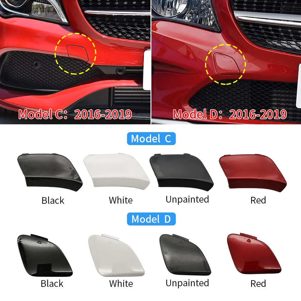 Фото Для Mercedes W117 передний бампер автомобиля, крышка фаркопа, белая крышка для Benz CLA Class 2014-2019 C180 CLA180 CLA200 CLA220 CLA250 CLA300 №4