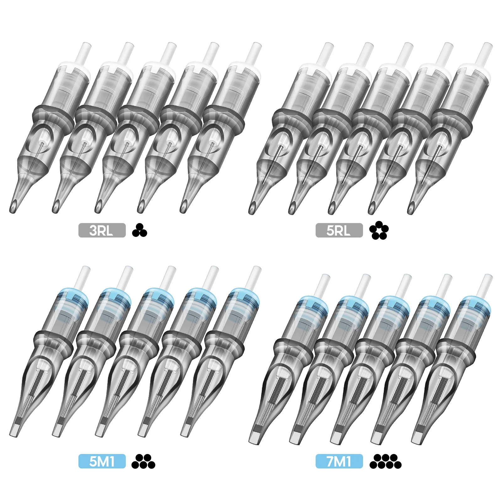 

20 шт., одноразовые тату-иглы с круглым вкладышем