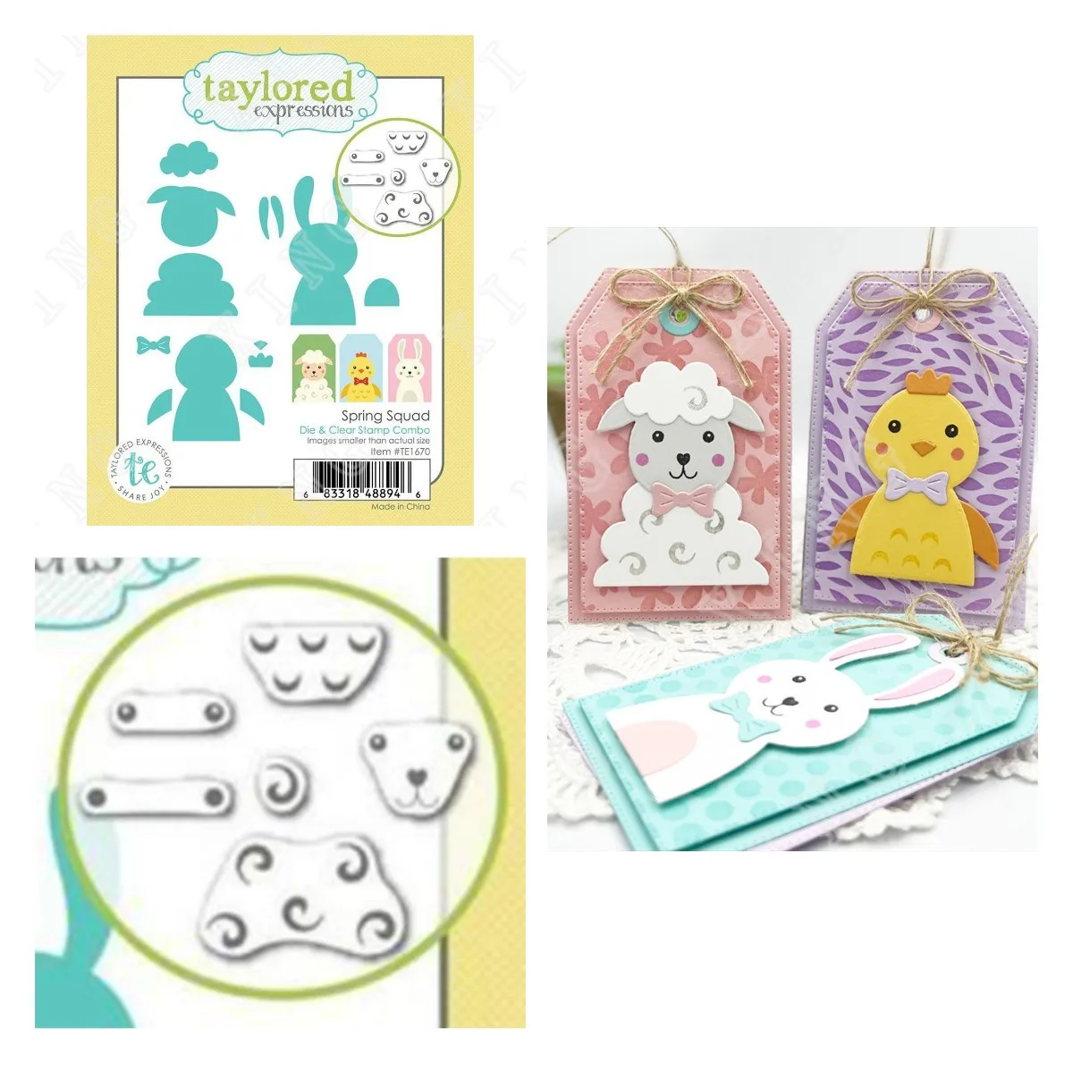 

Spring Squad, Cutting Dies and Stamps Scrapbook Diary Decor Embossing Template DIY Greeting Cards Easter 2022