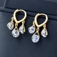 kioozol shiny crystal drop earring women wedding jewelry hoop earrings 2022 new accessories ko2