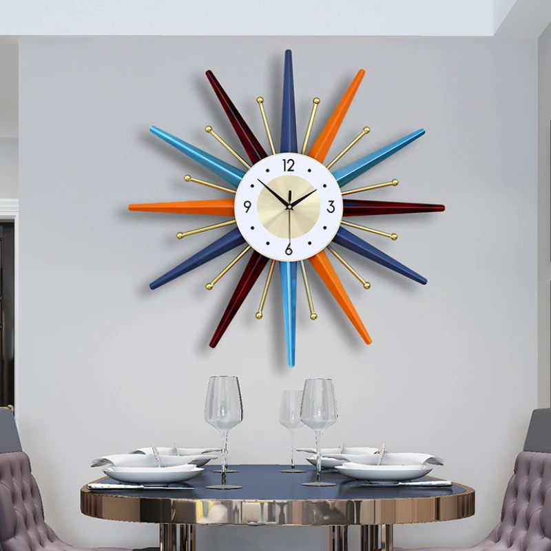 

Большие бесшумные кухонные настенные часы, роскошные современные дизайнерские металлические бесшумные механические креативные часы, настенные часы в скандинавском стиле, домашний декор
