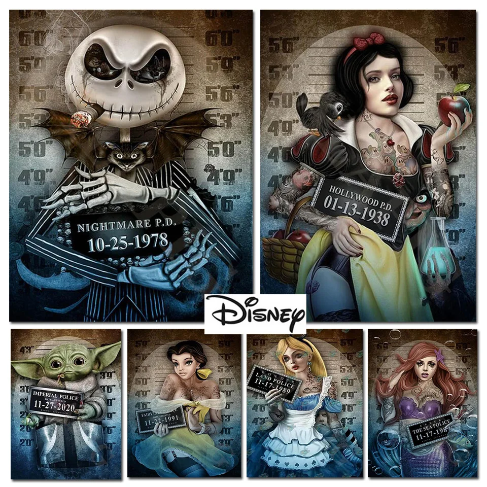 

Horror Princess 5D Diamond Painting Disney Cross Stitch Kits Full Diamond Embroidery Mosaic Full Rhinestones Halloween Decor Art