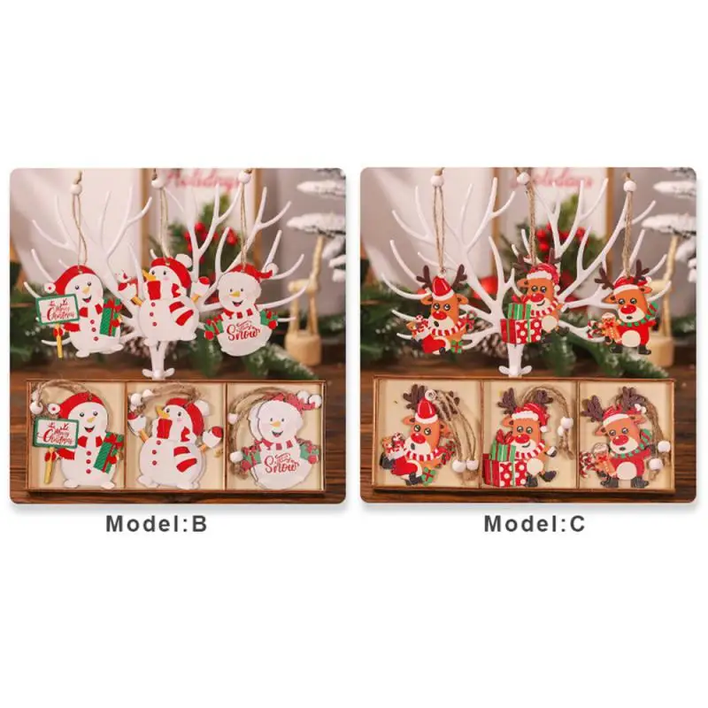 2025 деревянный кулон Санта-Клауса веселые рождественские украшения для дома Navidad