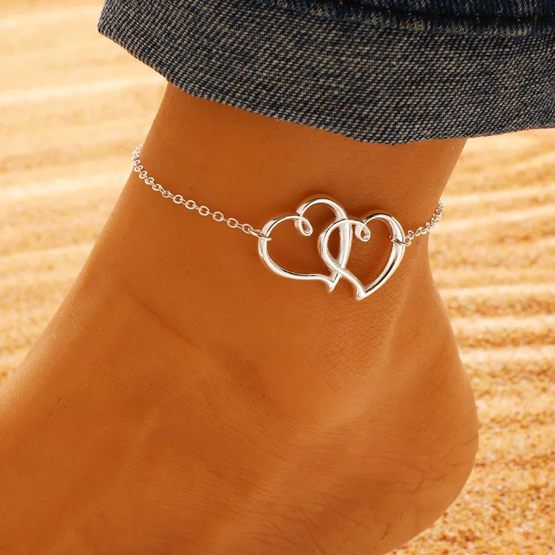 

Heart Shaped Ankle For Women Chains Metal Material Summer Accessories Beach Jewelry Accessories Leg Bracelet Women
