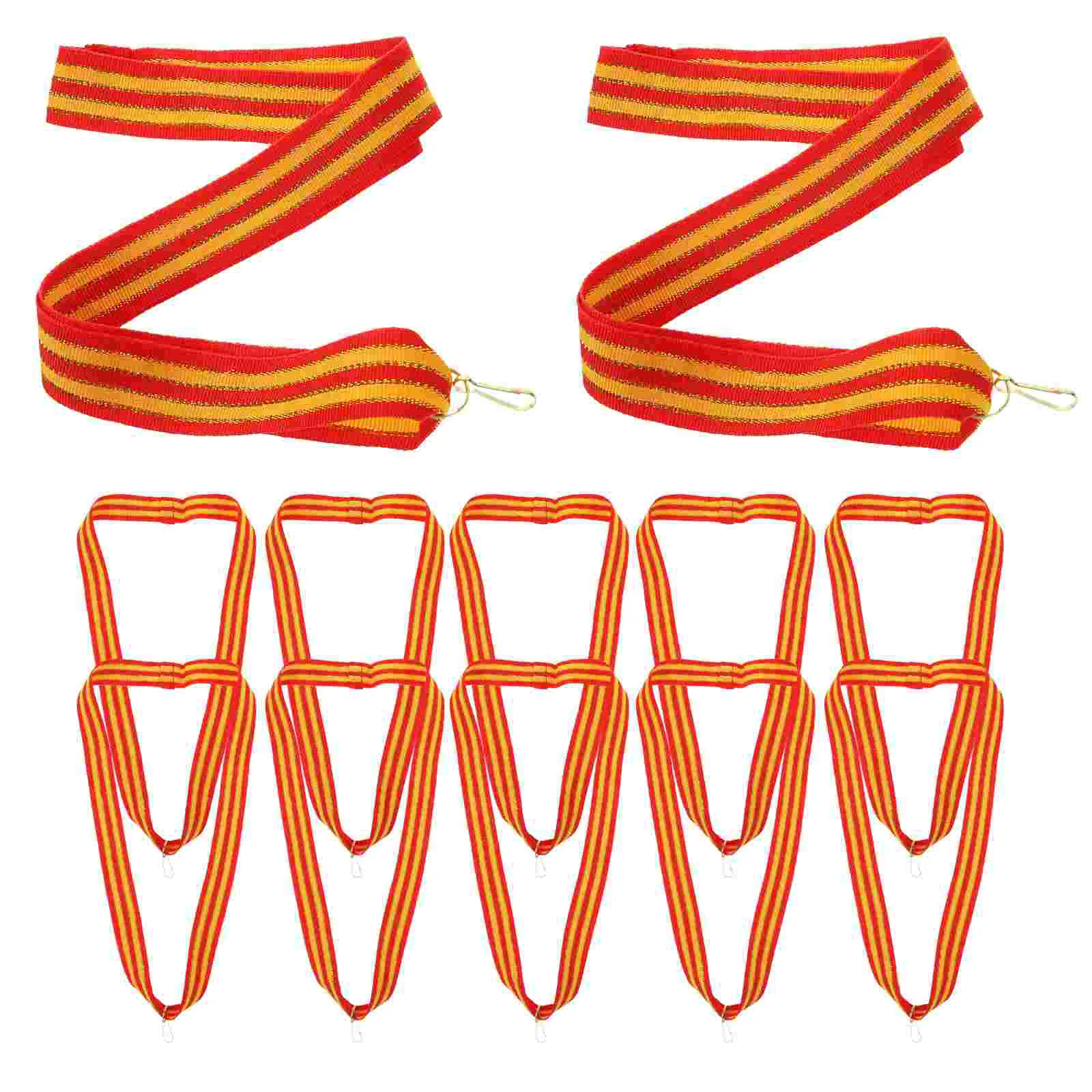 

12 Pcs Award Accessory Lanyards Medal Neck Ribbons Multi-function Sport Party Strap Clips