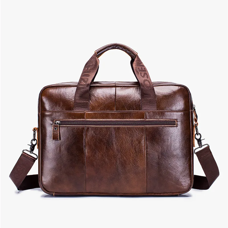 Vintage Genuine Leather Briefcases Men Business Laptop Bags Man Casual Travel  Handbags Male Crossbody Shoulder Bag
