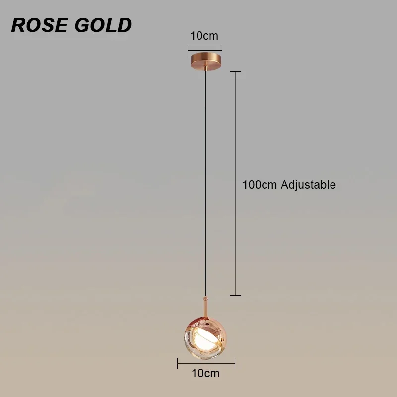 

Подвесной светильник в скандинавском стиле, лампа цвета розового золота с хрустальными шариками, индивидуальный дизайн, для лофта, коридора, бара, гостиной, детской подвески, домашний декор
