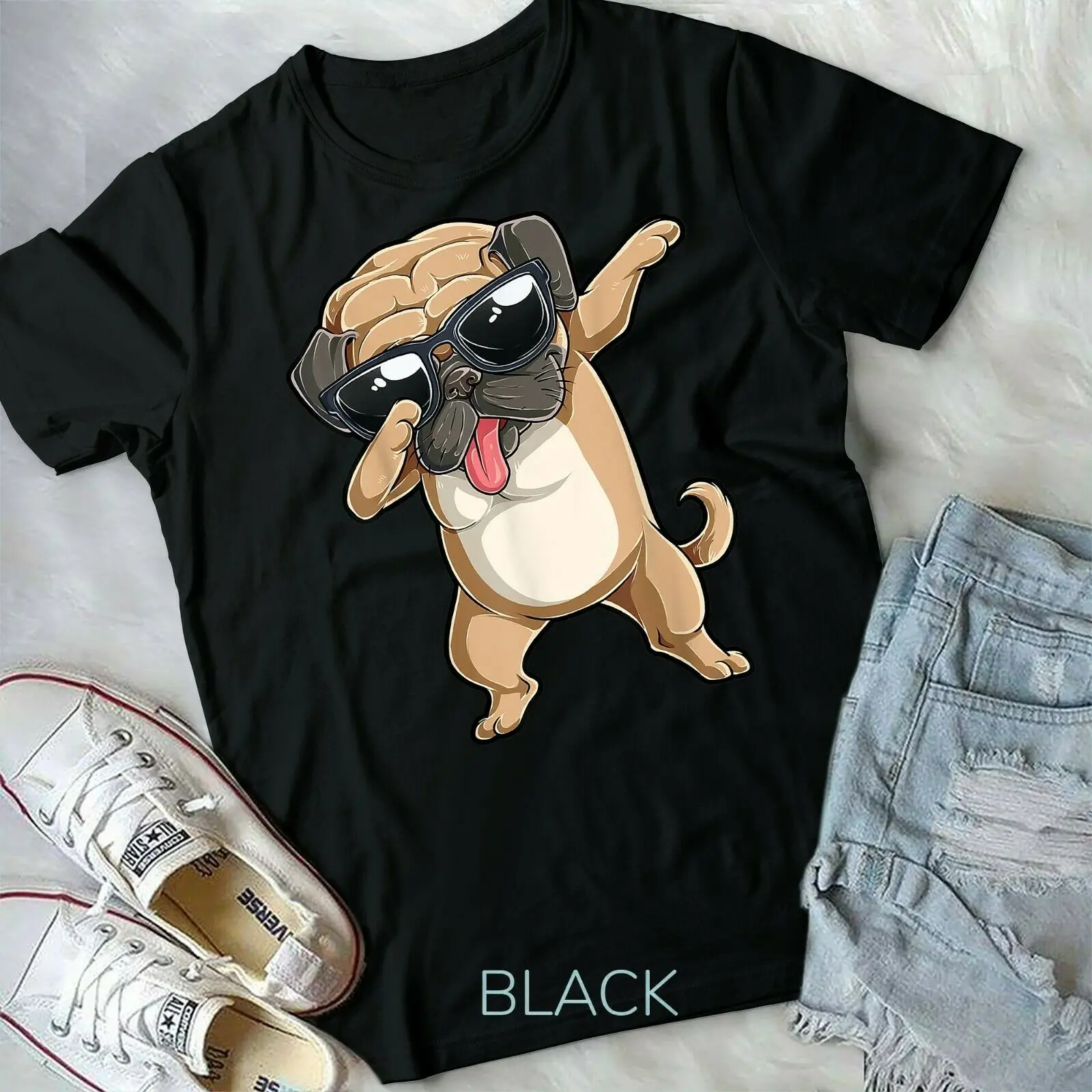 

Dabbing Pug T shirt Dog Lover Kids Boys Girls Dab Dance Gift Form T-Shirt