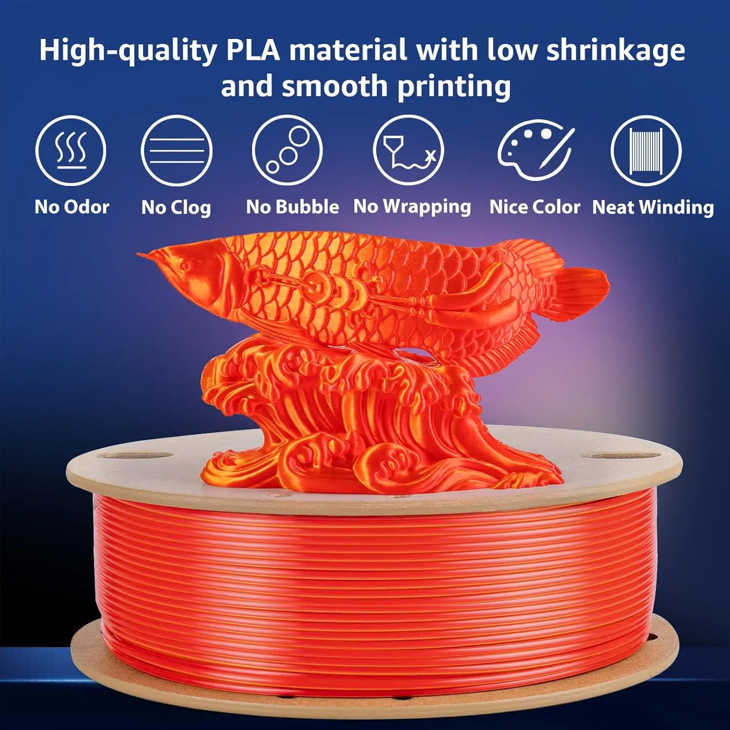 Фото Шелковый PLA филамент для 3D принтера, 1.75 мм, Dual/Triple Color, катушка 250 г, без запутывания, глянцевый, подходит для большинства FDM принтеров №5