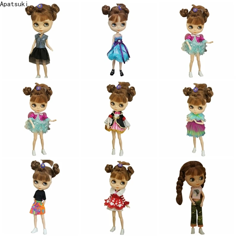 

Комплект одежды для куклы Blythe, модная одежда для кукол, наряд для вечеринки, платье-пачка для кукол Blyth 1/6, аксессуары для кукол, детские игруш...