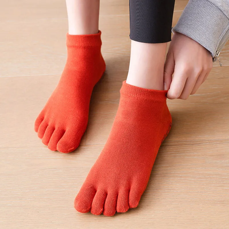Colorful Women Yoga Socks Non-Slip Ladies Dance Socks Cotton Healthy Sports Five-toed Socks