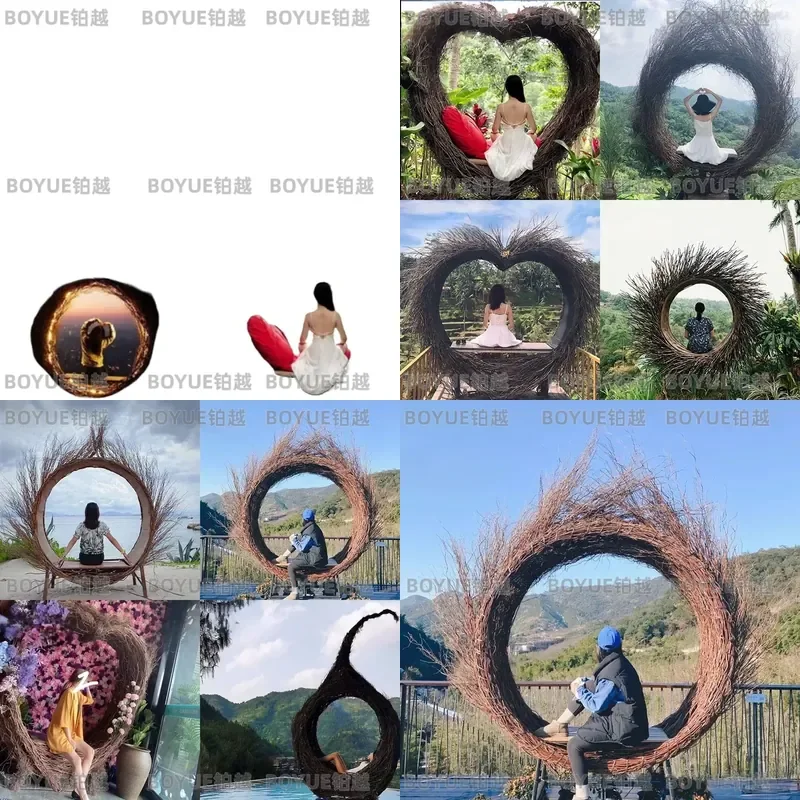 Фото Подвесное кресло-кокон из ротанга для улицы: для сада, патио, кемпинга, фотосессий, в стиле бохо, для отдыха, декор для двора, мебель №1
