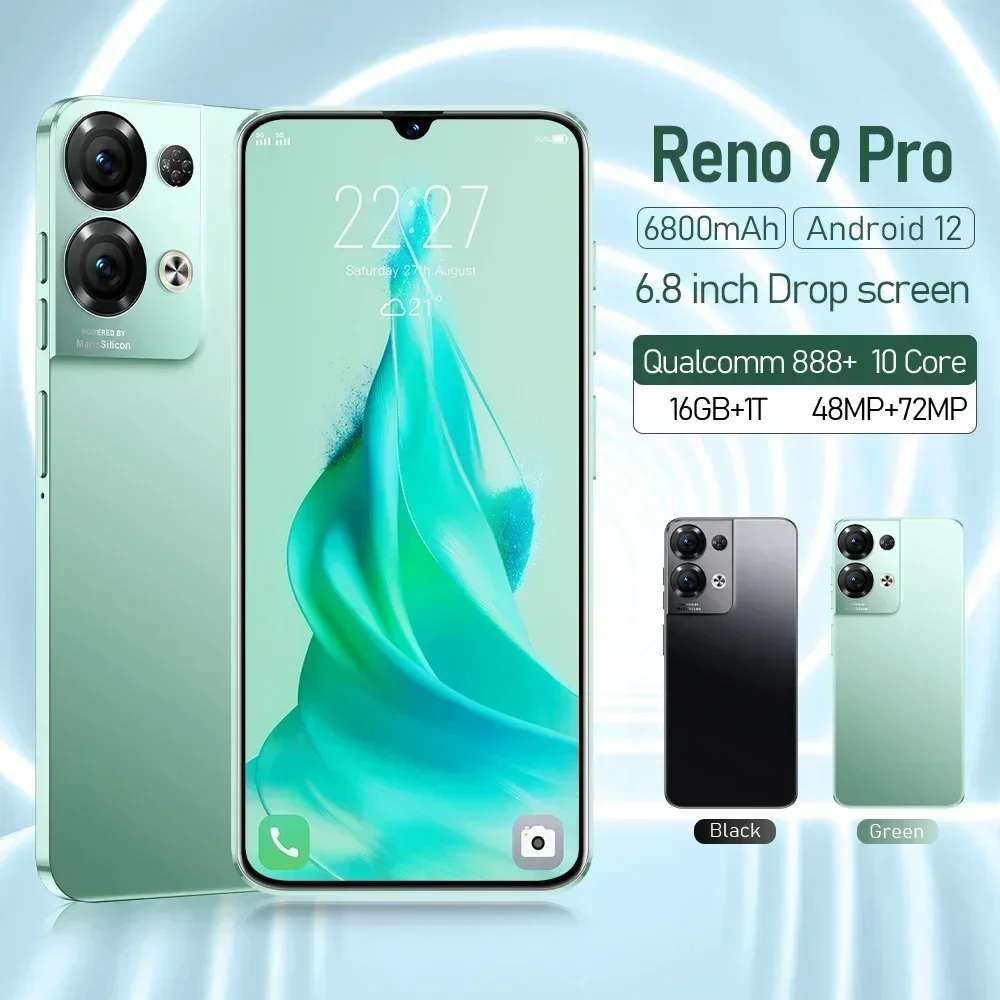 

Maichai Reno 9 Pro Smartphone 6.8'' HD+ Android 12 16GB+1024GB Ten-Core Mobile Phone 72MP 6800mAh Cellphone