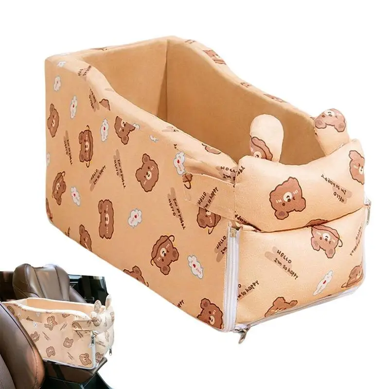 

Console Dog Car Seat Puppy Travel Car Carrier Bed ON Car Armrest Travel Carrier Cage Soft Washable Travel Bags For Dogs Cats Or