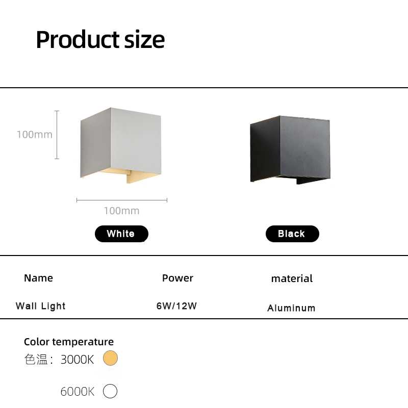 Водонепроницаемые светодиодные Настенные светильники IP65 6 Вт 12
