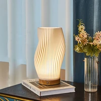 nordic bedroom bedside led table lamp bedroom creative decoration white lampshade night lights modern 3d printing home lighting